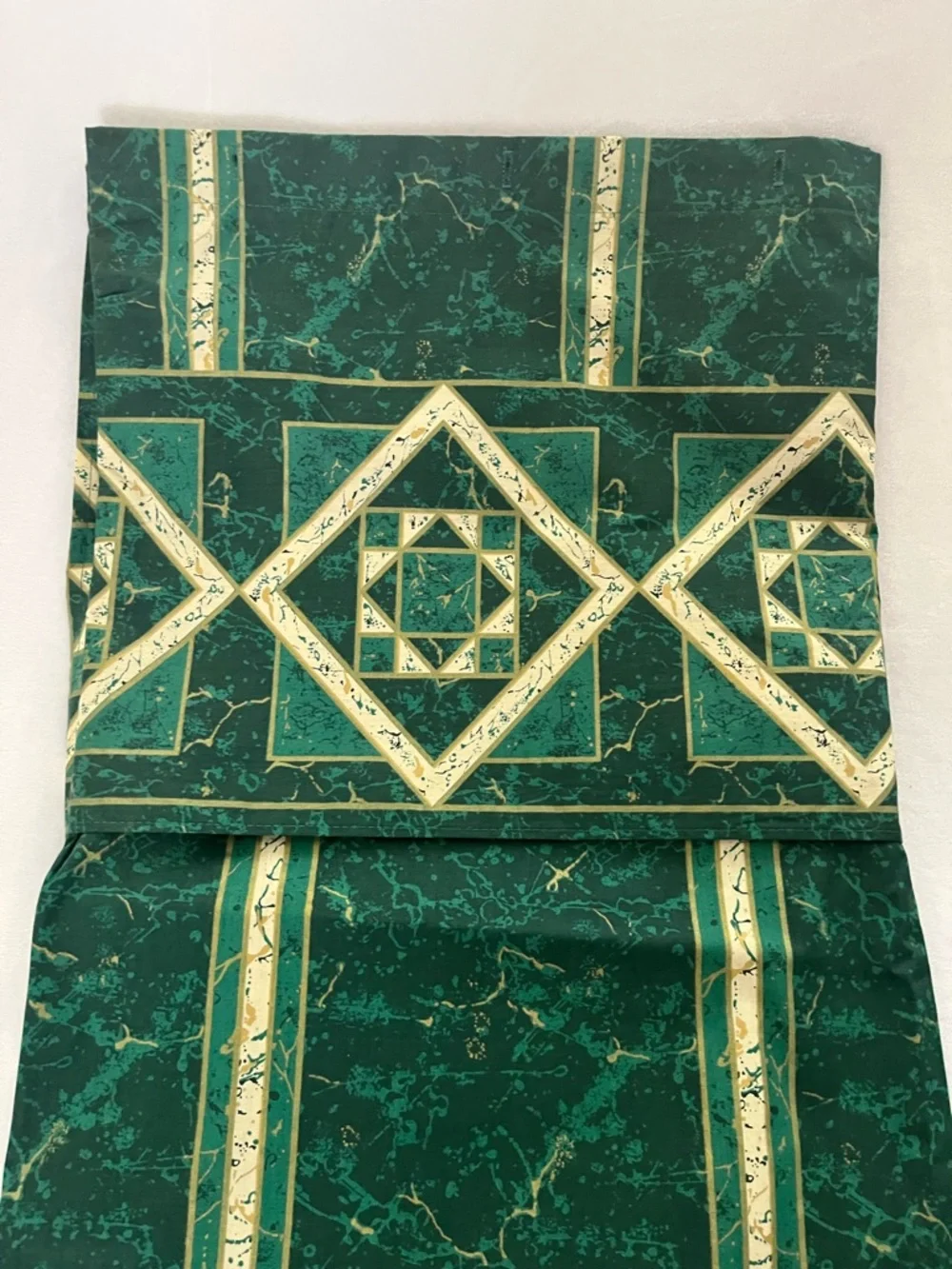 Vintage Green & Gold Marble Shower Curtain Towels & Curtain Hooks Set